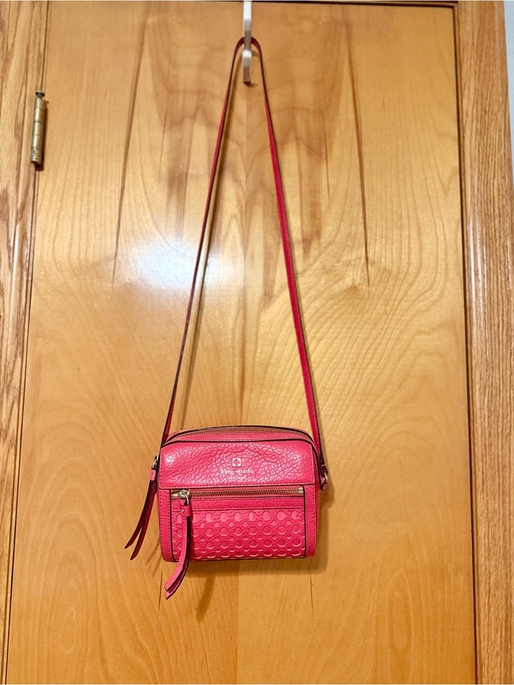 kate spade coral Pebbled Leather Crossbody